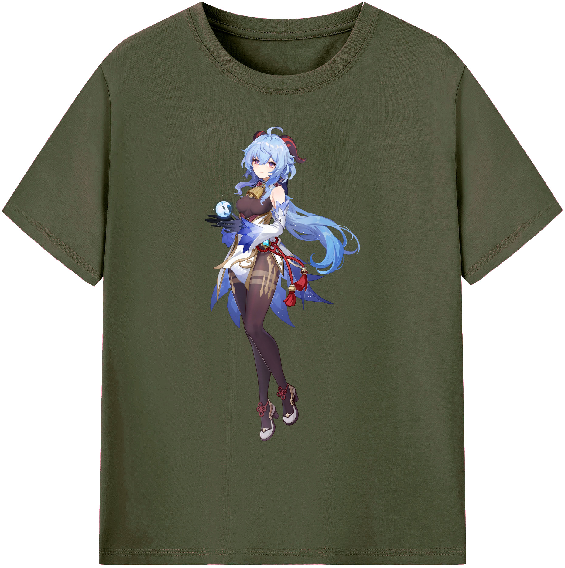 げんし神 甘雨 かんう genshin Ganyu 綿100％ メンズ半袖Tシャツ｜肌触りやわらか＆通気性